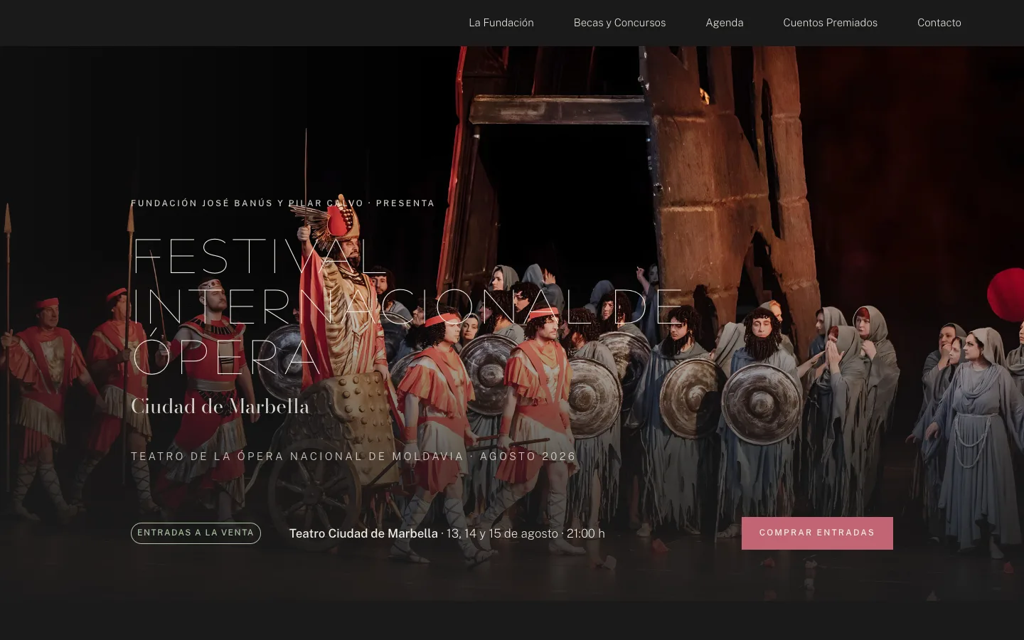 La página del festival mientras se anunciaba: «presenta», entradas a la venta y un botón para comprarlas.
